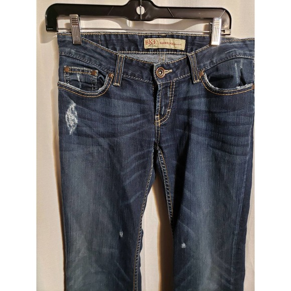 Women's size 27" x 31.5" BKE denim dark wash Sabrina stretch bootcut jeans - Picture 2 of 3